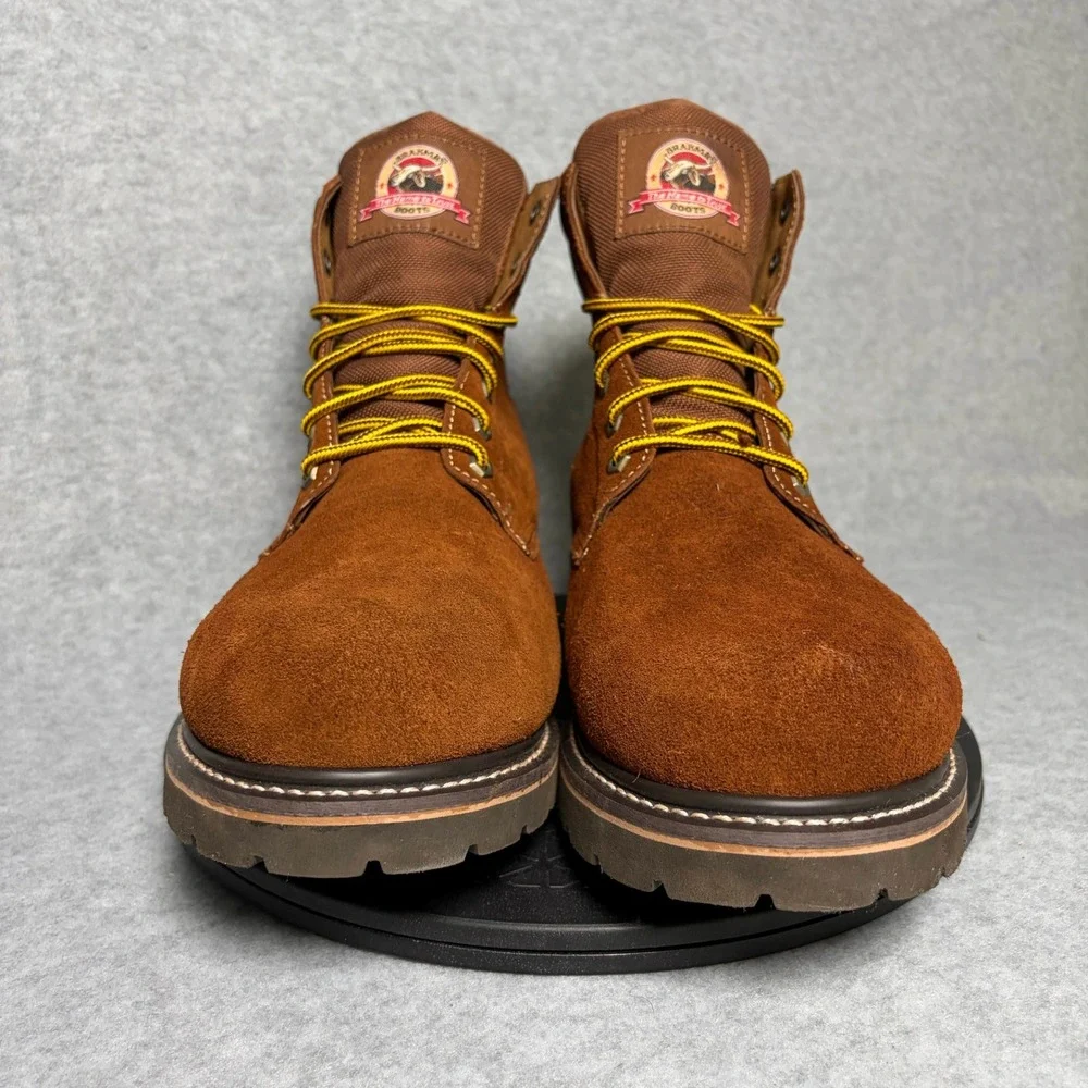 Brahma Mens Waterproof Bravo Brown Suede Leather Work Boots 14W 2554851
